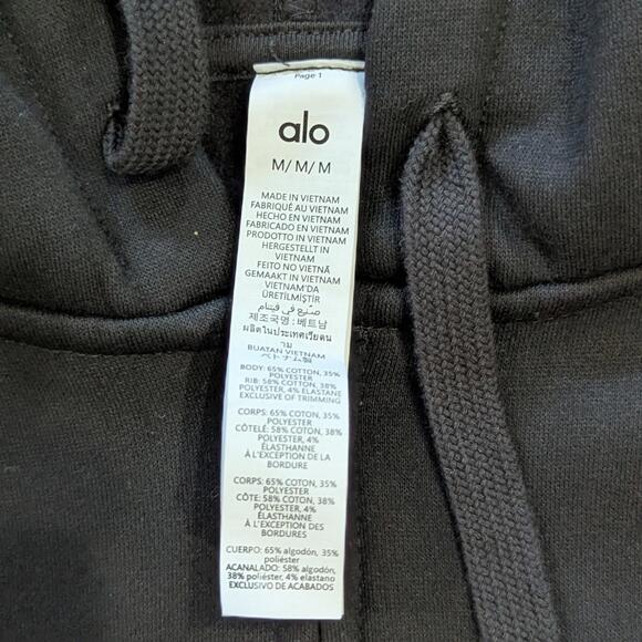 Alo Yoga Accolade Full Zip Hoodie Black Size M Unisex Oversized NWOT - Picture 7 of 9